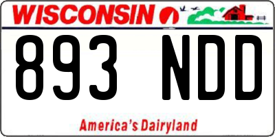 WI license plate 893NDD