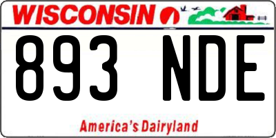 WI license plate 893NDE