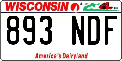 WI license plate 893NDF