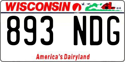 WI license plate 893NDG