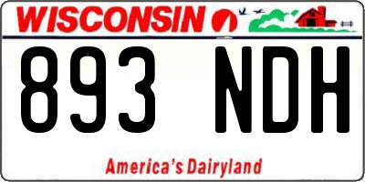 WI license plate 893NDH