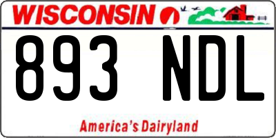WI license plate 893NDL