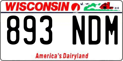WI license plate 893NDM