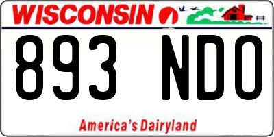 WI license plate 893NDO