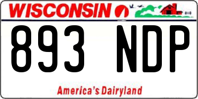 WI license plate 893NDP
