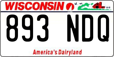 WI license plate 893NDQ