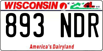 WI license plate 893NDR