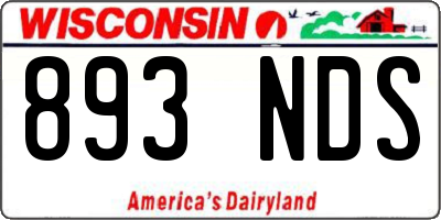 WI license plate 893NDS