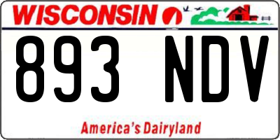 WI license plate 893NDV