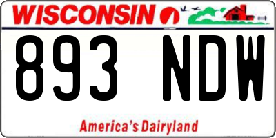 WI license plate 893NDW