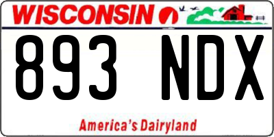 WI license plate 893NDX