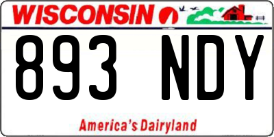 WI license plate 893NDY