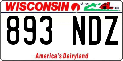 WI license plate 893NDZ