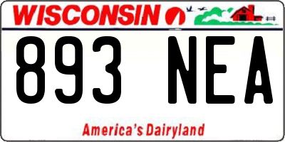 WI license plate 893NEA