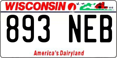 WI license plate 893NEB
