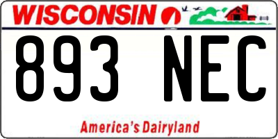 WI license plate 893NEC