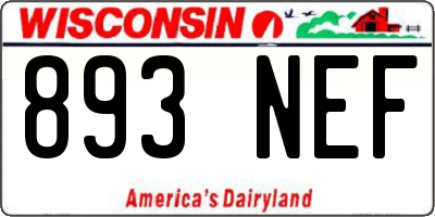 WI license plate 893NEF