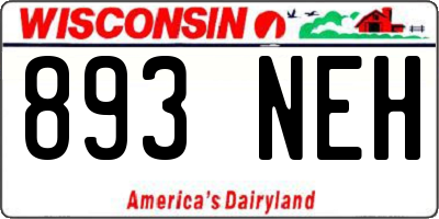 WI license plate 893NEH