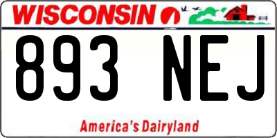 WI license plate 893NEJ