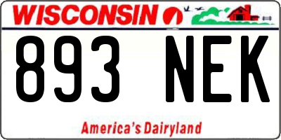 WI license plate 893NEK