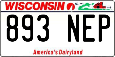 WI license plate 893NEP