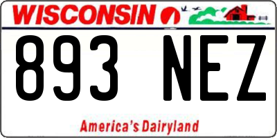 WI license plate 893NEZ