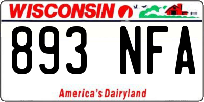 WI license plate 893NFA