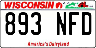 WI license plate 893NFD