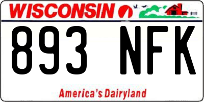 WI license plate 893NFK