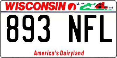 WI license plate 893NFL