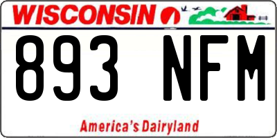 WI license plate 893NFM