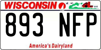 WI license plate 893NFP