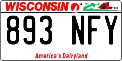 WI license plate 893NFY