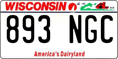 WI license plate 893NGC