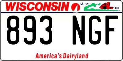WI license plate 893NGF