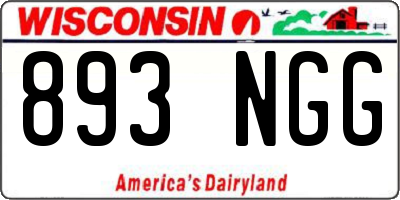 WI license plate 893NGG