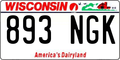 WI license plate 893NGK