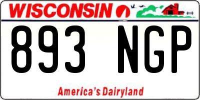 WI license plate 893NGP