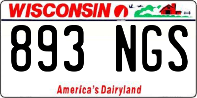 WI license plate 893NGS