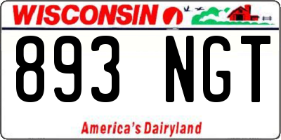 WI license plate 893NGT