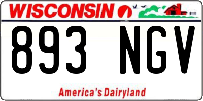 WI license plate 893NGV