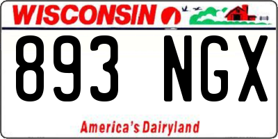WI license plate 893NGX