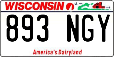 WI license plate 893NGY