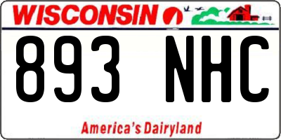 WI license plate 893NHC