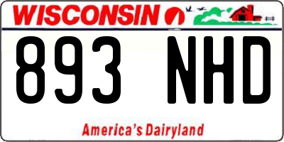 WI license plate 893NHD