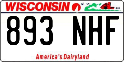 WI license plate 893NHF