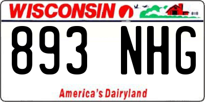 WI license plate 893NHG