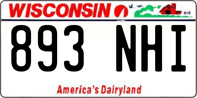 WI license plate 893NHI