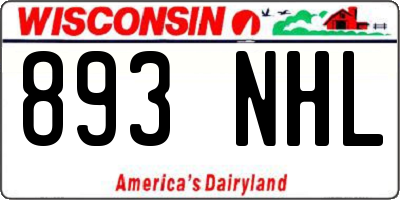 WI license plate 893NHL