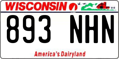 WI license plate 893NHN